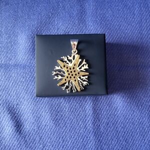 Gold and Silver Starfish Pendant